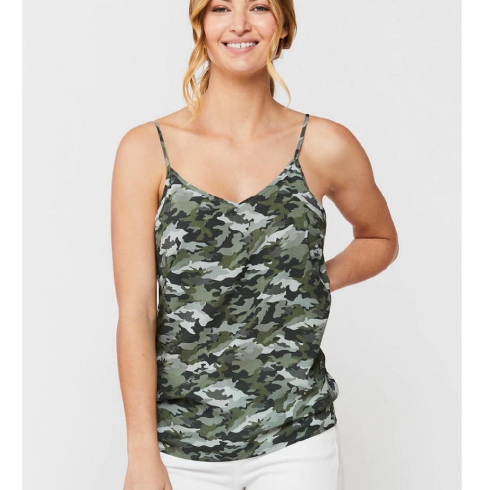 Velvet Heart Olive Camo Tank Top